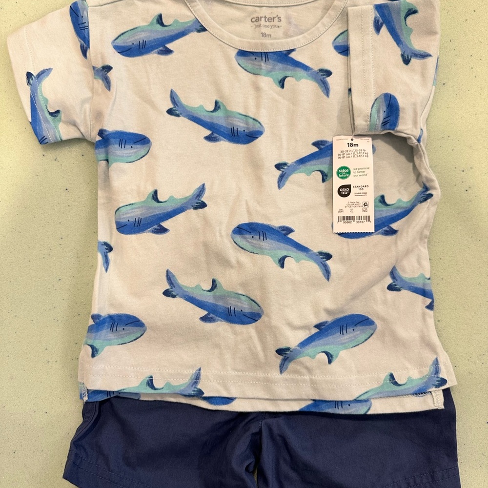 Carter's Blue Elastic Waist Shorts